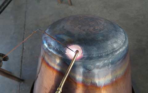 Various copper pots - Welding